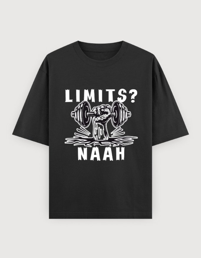 NO LIMITGYM OVERSIZED UNISEX TEE(DARKER VARIANTS) - Image 2